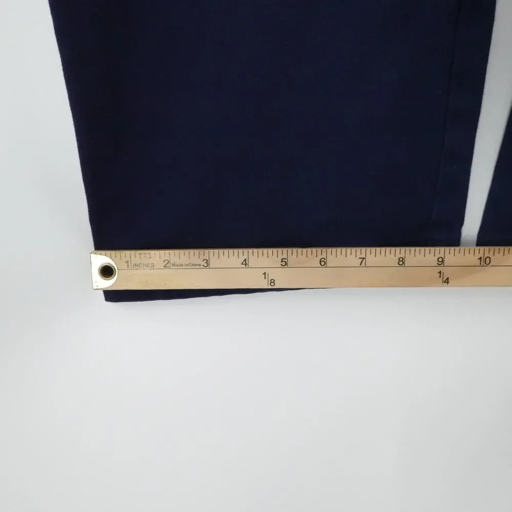 St John Sport Pants Womens 2 Navy Blue Cargo Utility Gold Button Pockets Stretch - Picture 7 of 13